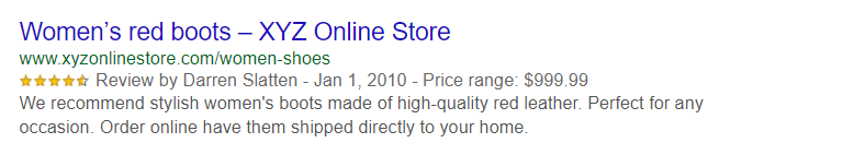 metadata - google serp snippet